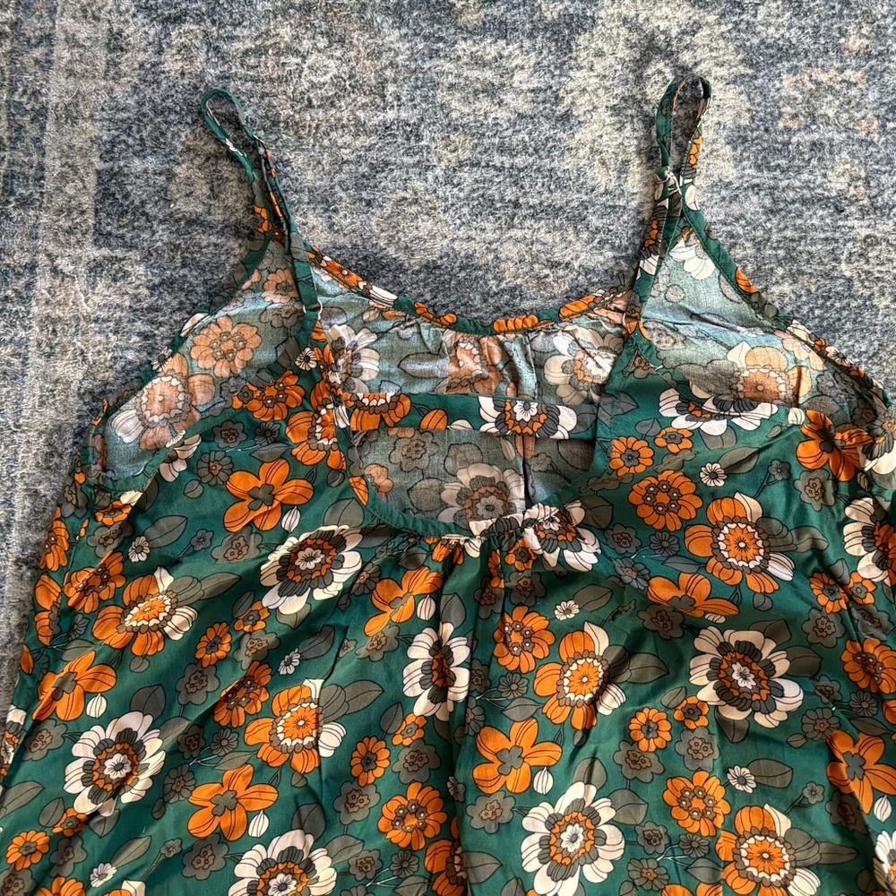 NATURAL LIFE Floral dress in Green and Orange, Medium, nwot - Picture 3 of 5